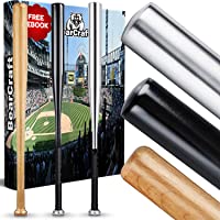 Los mejores  - BearCraft Bate de béisbol de Madera o Aluminio con xxe-Book Gratuitoxx 79cm (31) de Largo – Ideal para Defensa…